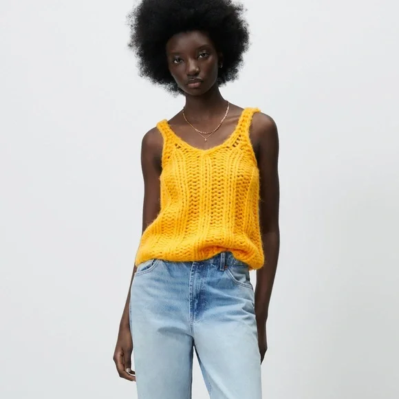 Zara STRAPPY KNIT TOP - Picture 2 of 8